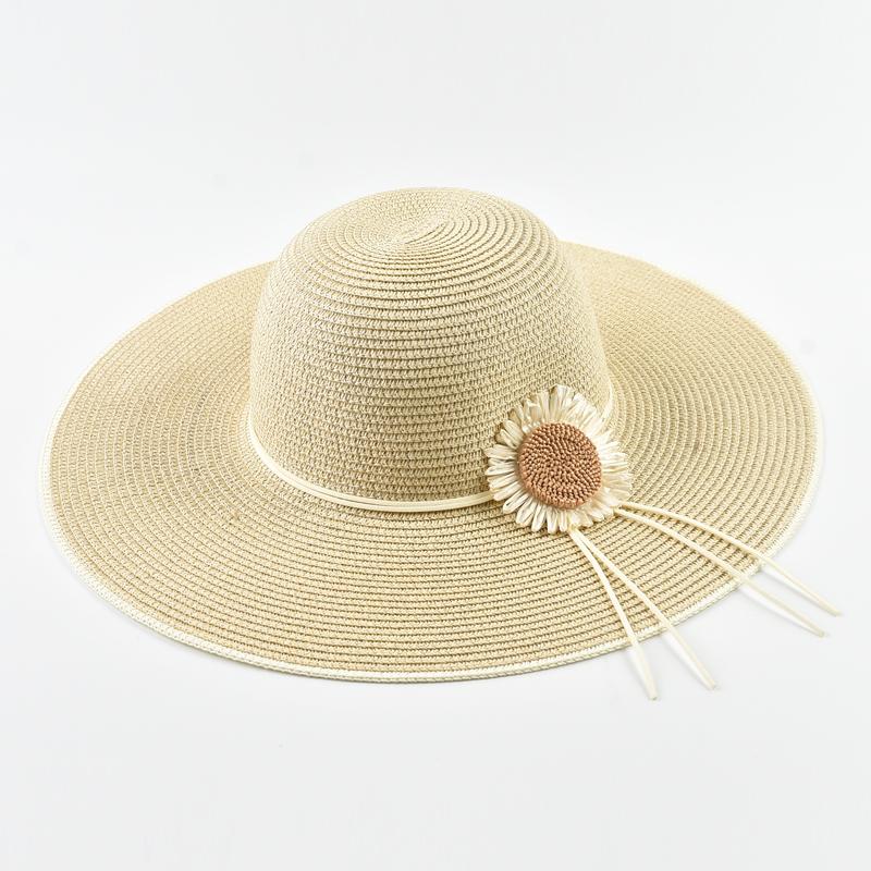Cappello Estivo a Tesa Larga per Donna 12cm Tesa Larga Sovradimensionato Cappello di Paglia da Spiaggia Ragazze Viaggio al Mare Pieghevole Cappellino con Protezione UV