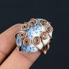Natural Dendrite Opal Gemstone Handmade Copper Wire Wrap Ring Size 7 R8u86