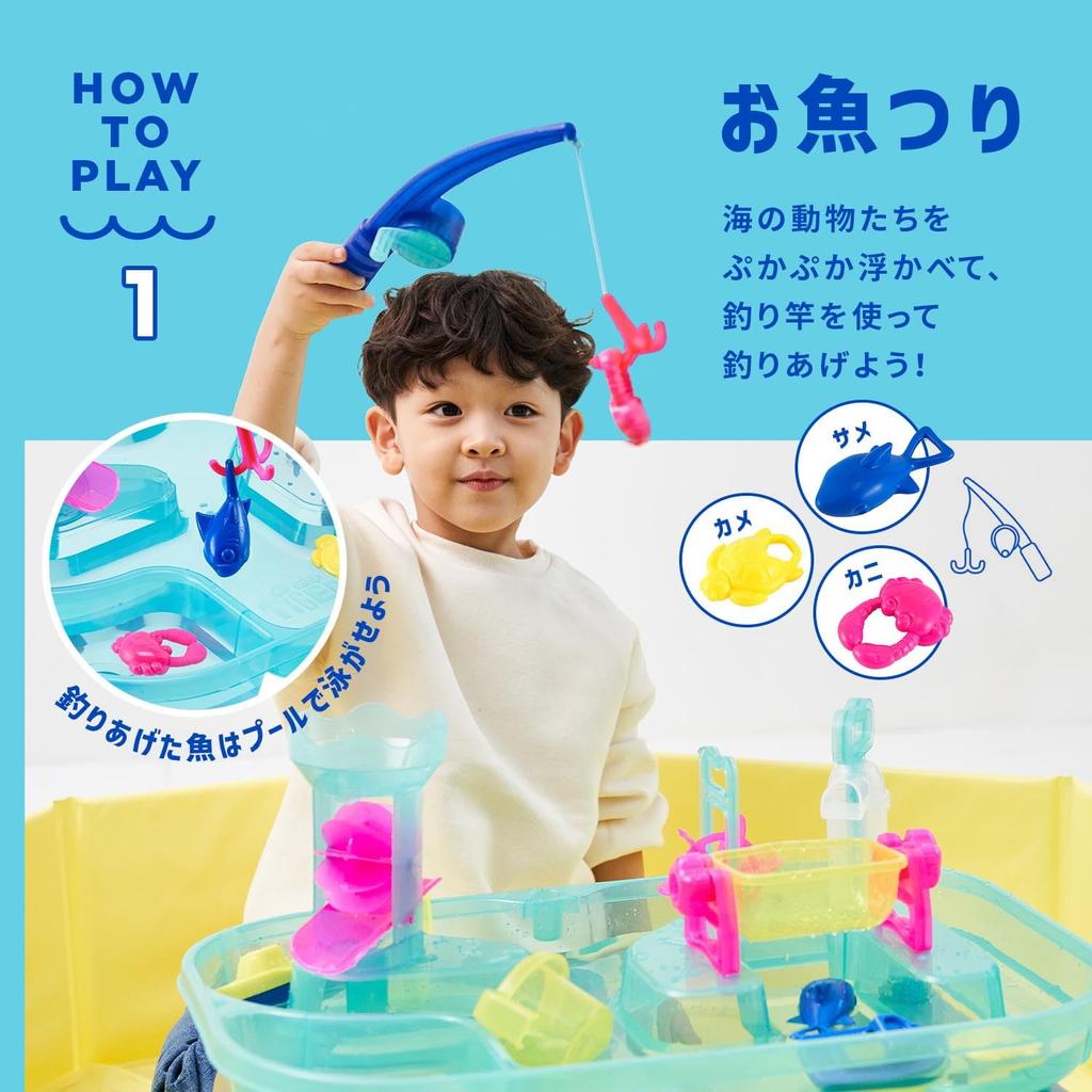 MY LITTLE TIGER Water Table with Water Play, Bathtime Play, Water Wheel, and Fishing (TYMYLB02500200017)