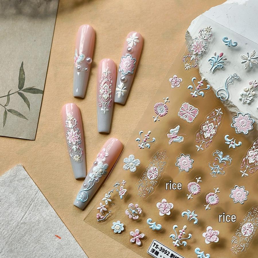 TENSOR Autocolante de Unghii Drăguțe cu Iepuraș Embosat Stil Ins (TS-3992)