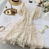 Summer Fairy Dress Women French Style Vintage Retro Chiffon Dress Puff Sleeve Casual Elegant Floral Print Dress Women 2025 New