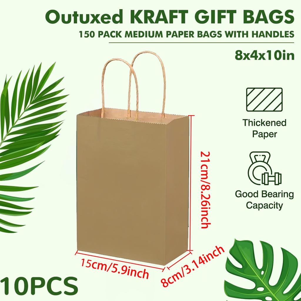 Paper Bags with Handles, Gift Bags Bulk, Retail Bags, Shopping, Milk Tea bags, Eco-friendly Portable Bags