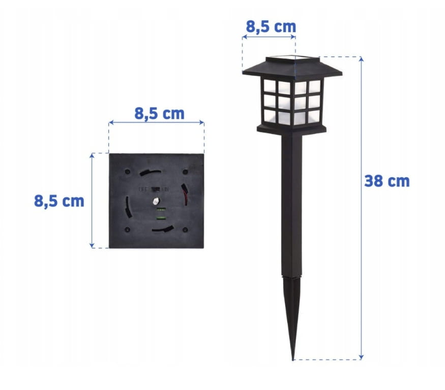 Lampka solarna ogrodowa led domek 6szt zestaw z czujnikiem zmierzchu