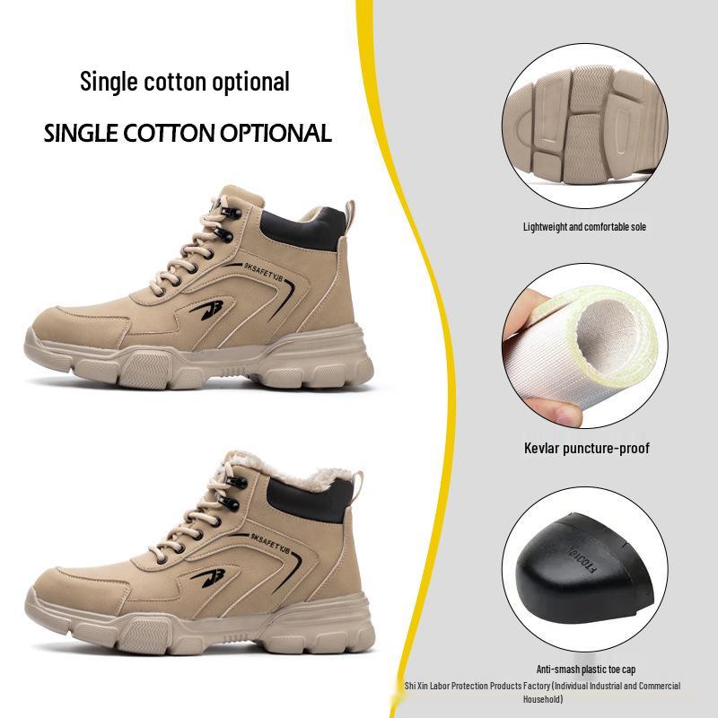 Lightweight Steel Toe Work Boots - Anti-Smash, Puncture-Resistant, Comfortable, Durable for Outdoor Safety.