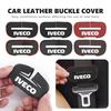Leather Car Seat Belt Buckle Clip Anti-Scratch Protector Cover For IVECO Daily Van Chassis Cab e-Daily Eurocargo 4x4 T-Way Rigid