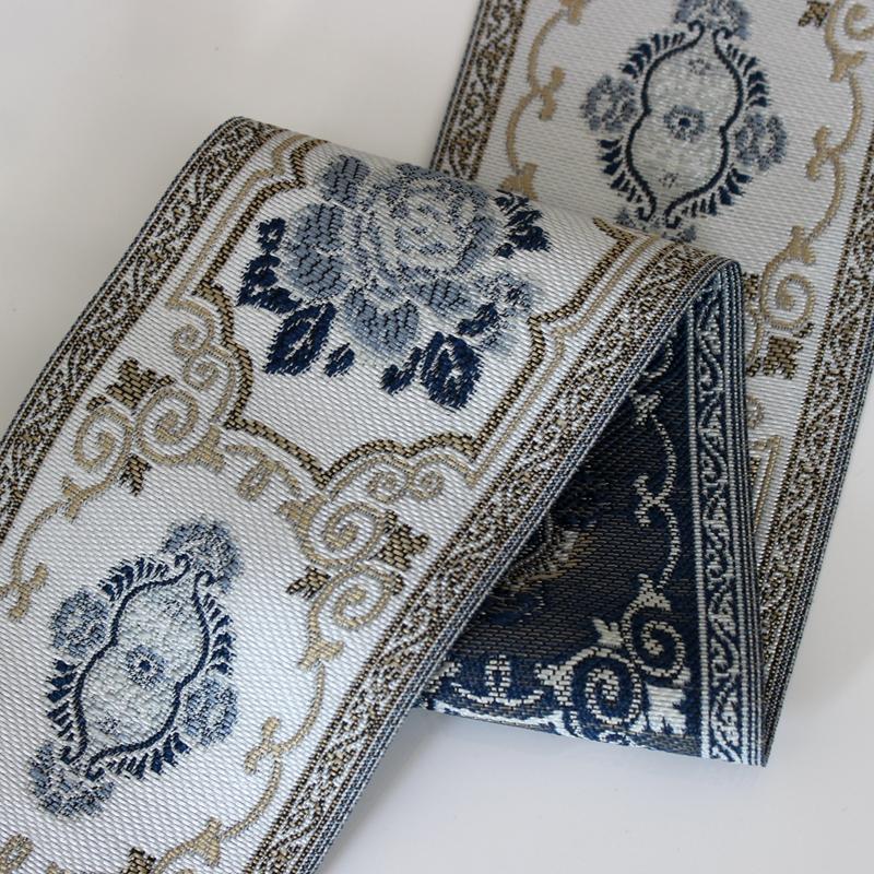 3 Meter Vintage Floral Embroidered Jacquard Ribbon Braid Trim Woven Border DIY For Apparel Sewing Upholstery Sofa Curtain Crafts