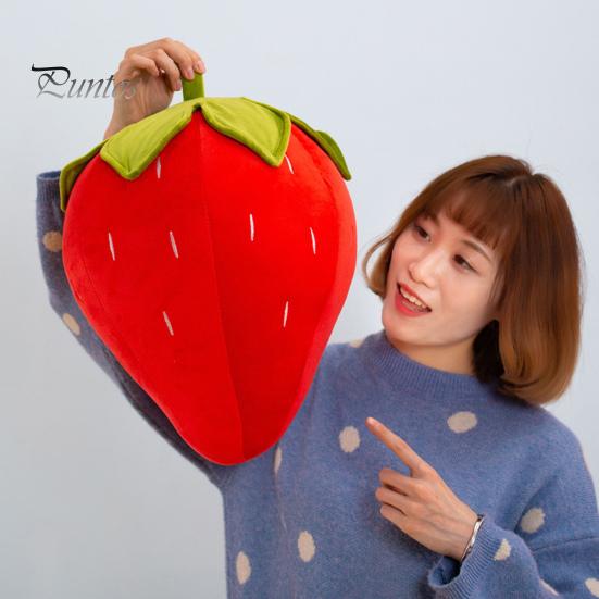 Pernă de pluș cu căpșuni pentru copii Jucărie super moale umplută cu fructe Pernă drăguță scaun lavabilă Cadou de Crăciun pentru copii Profesori Prieteni