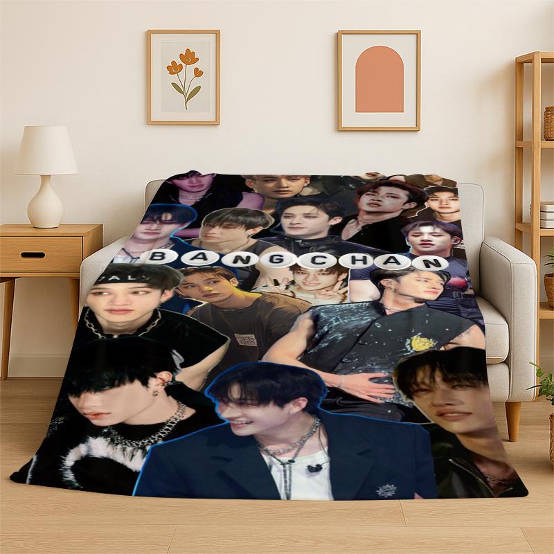 Kpop Bang Chan Stray Kids Coperta in Flanella Morbida Calda per Camera da Letto Soggiorno Letto Viaggio Campeggio Picnic Regalo