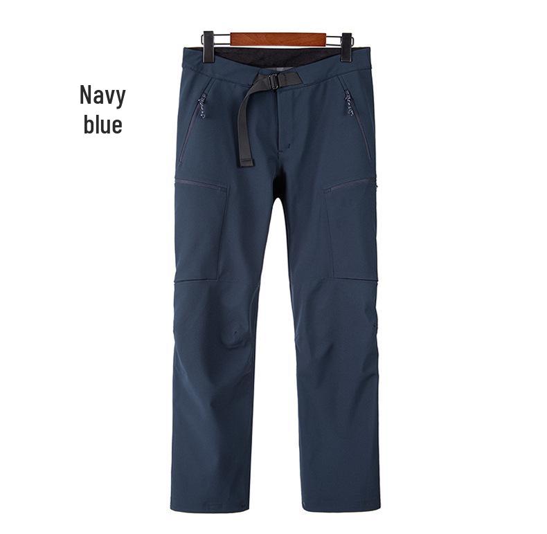 

Мужские водонепроницаемые ветрозащитные зимние брюки софтшелл с флисовой подкладкой для хайкинга XXL темно-синий