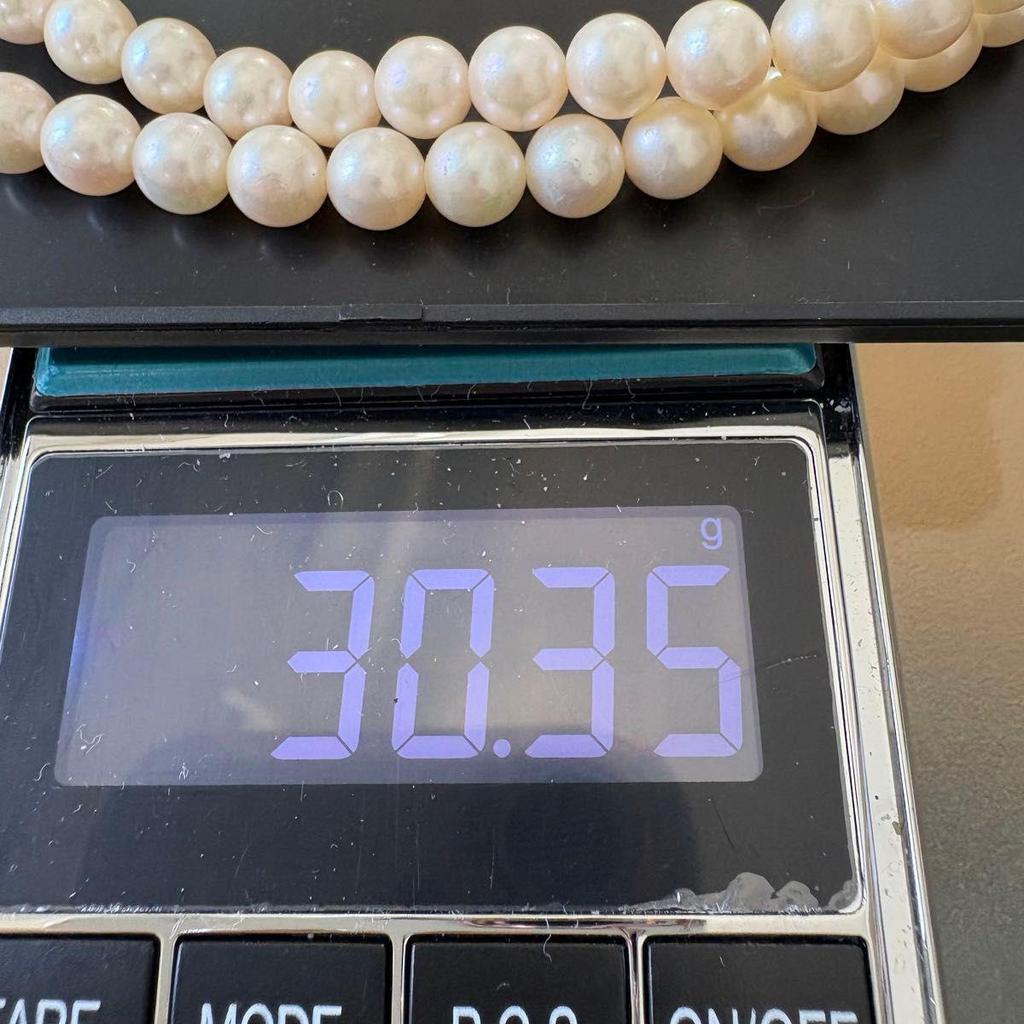 Used TASAKI Tazaki Pearl Akoya Pearl Akoya Pearl Necklace 6.5-7mm SILVER Pearl Necklace