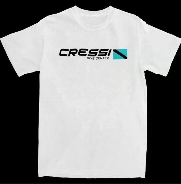 

Винтажная футболка Дайвинг Cressy Футболки из чистого хлопка Cressi Хип-хоп футболка для мужчин Пляжная эстетика Узор Футболки с коротким рукавом 4XL