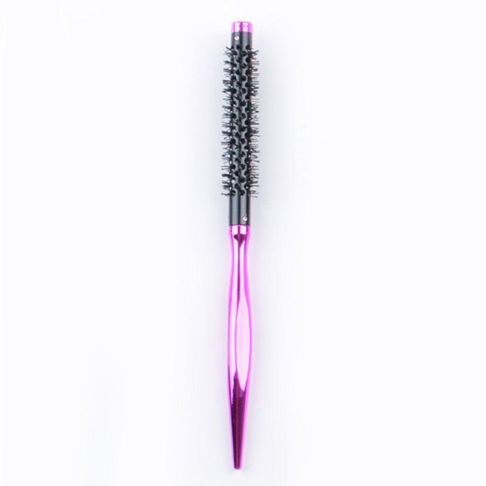 with Smooth Handle Small Curling Brush Styling Hair Brush Nylon Bristles Roller Brush Mini Quiff Roller Portable Curling Brush фиолетовый