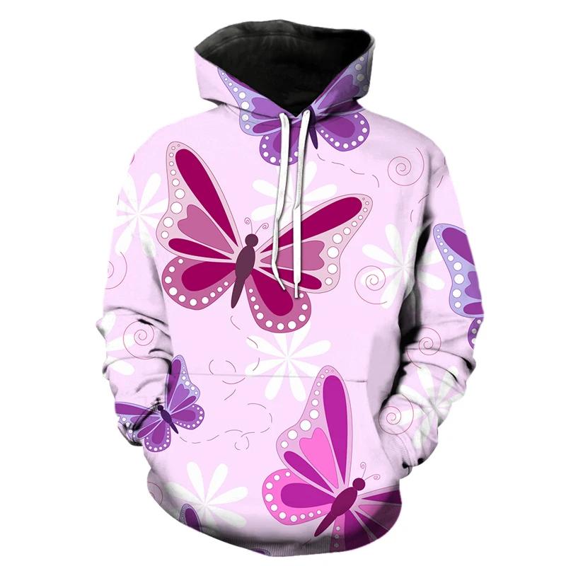 

Новейшие изысканные толстовки с капюшоном с 3D-принтом «Бабочка», мужские и женские модные повседневные крутые пуловеры Harajuku, большие толстовки с капюшоном, топы 6XL