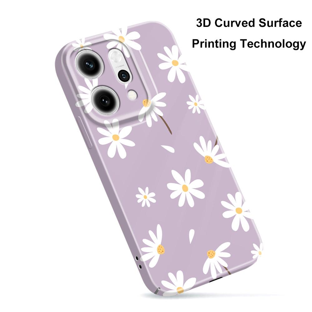 Simple Daisy Phone Case For OPPO Reno 14 14F 13 13F 12 12F 11 11F 10 8 8Z 8T 7 7Z Pro 4G 5G Film Hard Cover