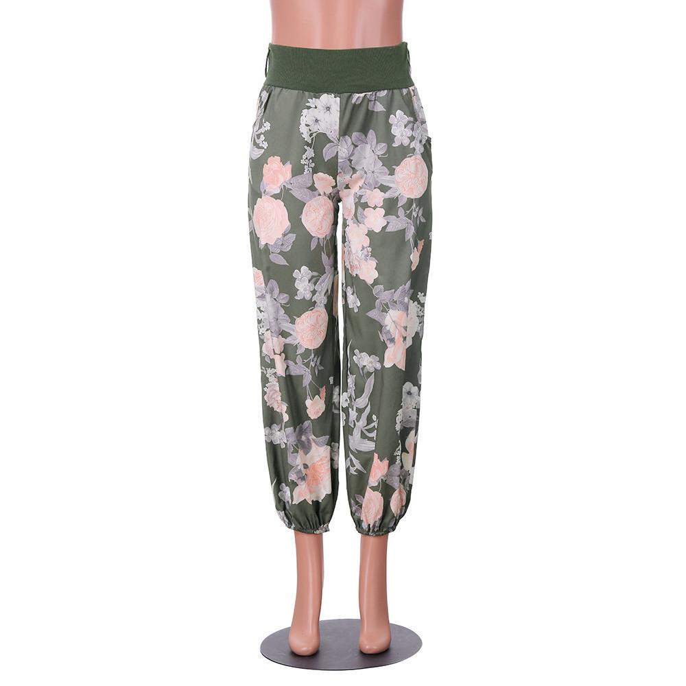Buy Womens Ladies Floral Trousers Long 