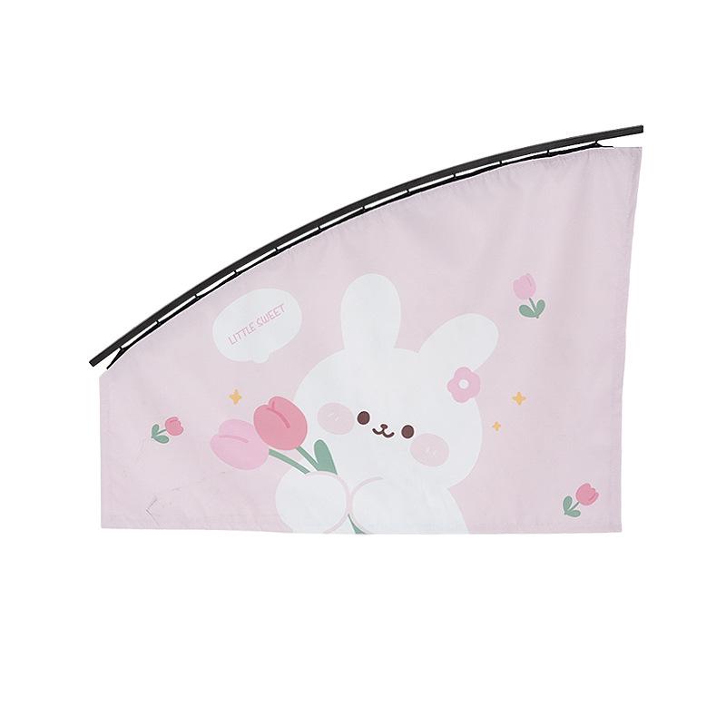 Blue Rain Tulip Rabbit Car Sunshade: Universal Summer Car Window Curtains for Sun Protection