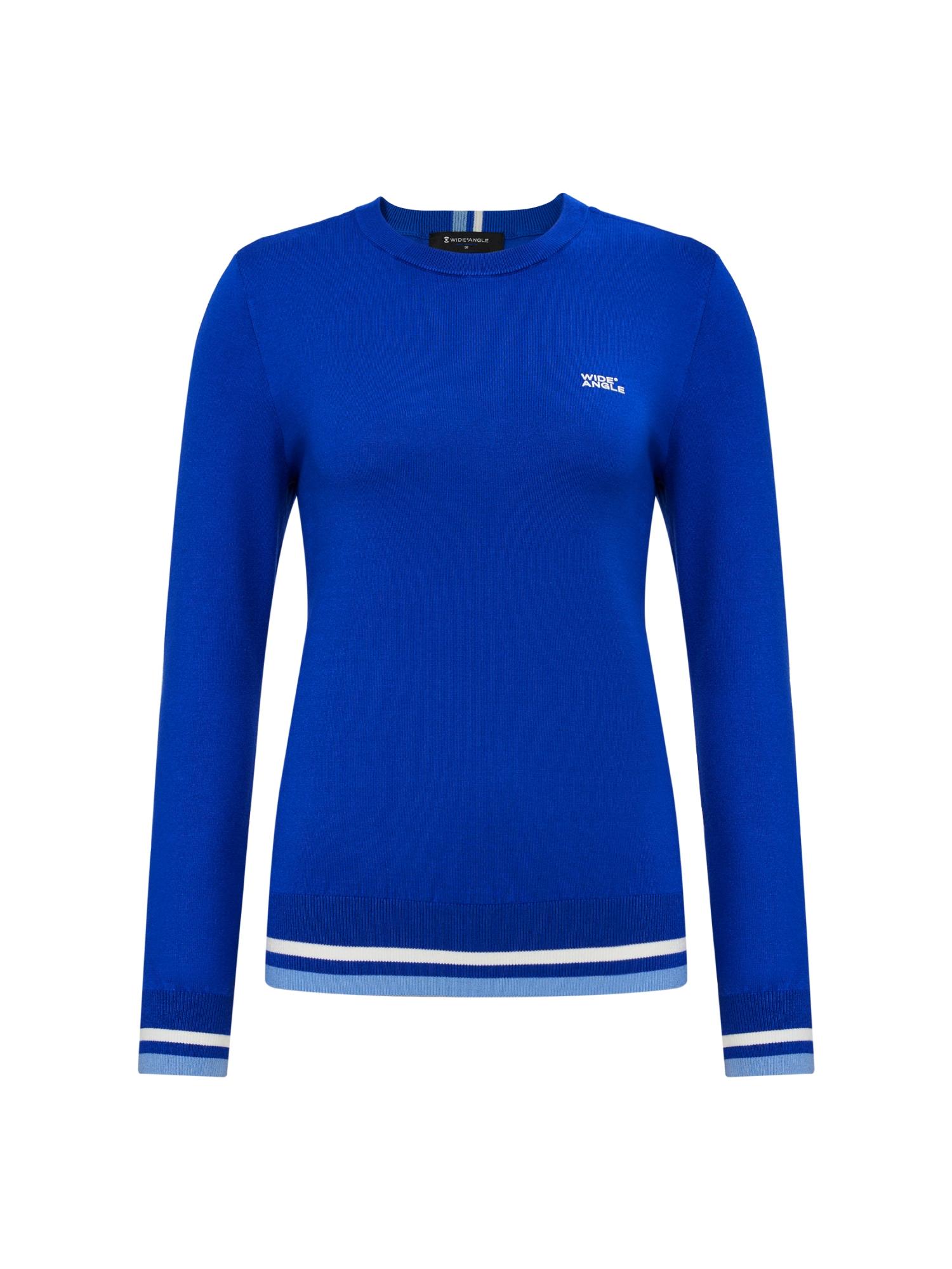 Wide Angle To Logo Intarsia Round Neck Sweater L_Blue Blue/03(90)