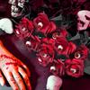 Halloween Simulated Rose Desktop Table DIY Ornament Silk Flower Arrange Props Plastics Creative Party Decoration