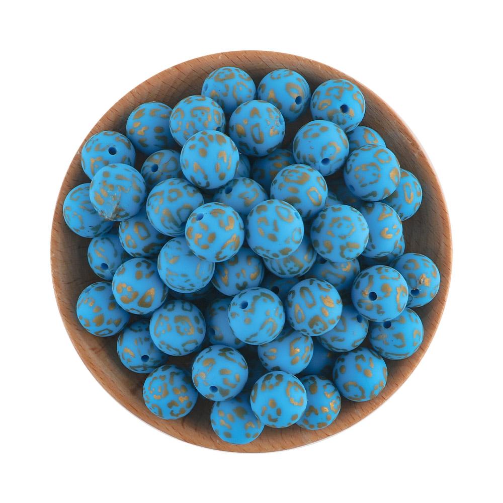 5Pcs 15mm Round Leopard Silicone Printed Beads For Jewelry Making DIY Keychain Necklace Bracelet Jewelry Accessories