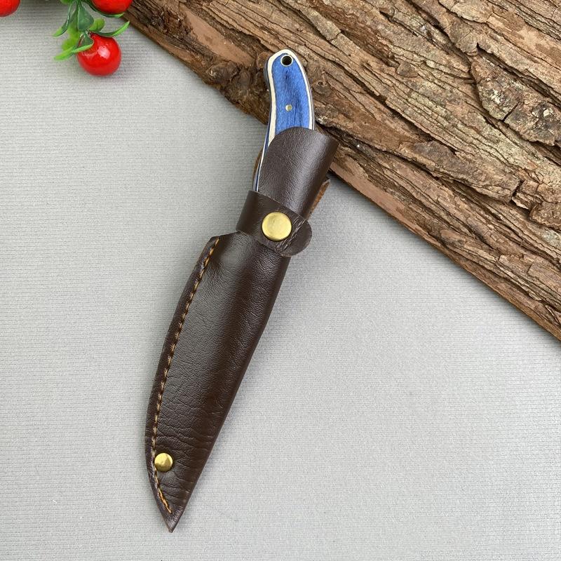 Faca de cozinha forjada em aço inoxidável, faca de desossar, cutelo para churrasco, descascador de frutas, faca para bife, cabo de madeira com capa