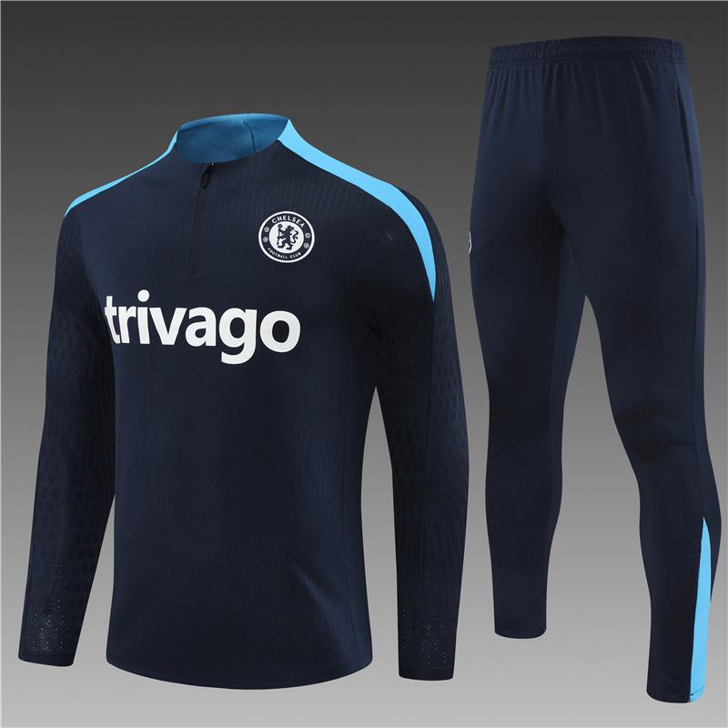 Chelsea Football Jersey Game Training Jersey Set Autumn And Winter Semi-Pull Pre-Game Warm-Up Jersey Children'S Short Sleeves