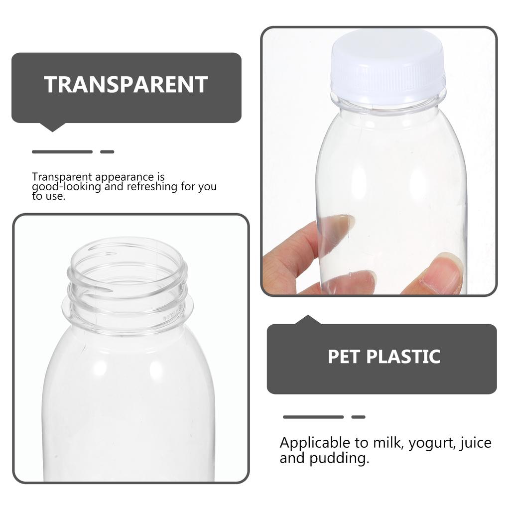 10 st 250/250/300/350 ml Transparent Vattenflaska Plast Juiceflaska PET Mjölk Dryckesflaska Med Lock Camping Vandring Drickkärl