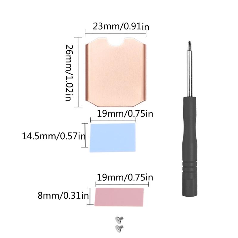 Heatsink Cooling Copper Sheet Thermal Conductivity Wafer Cooler Plate Copper Shim Thermal Pads for Steam-Deck 2230 SN740