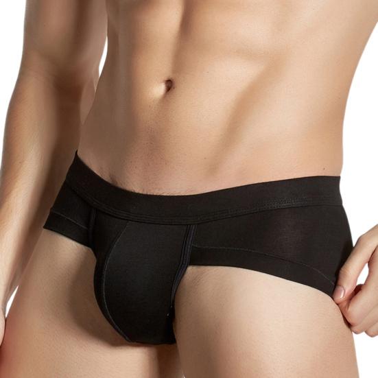 Men's Bikini Underwear Low Rise No Fly Briefs Modal Microfiber Support Pouch Soft Breathable Underpants