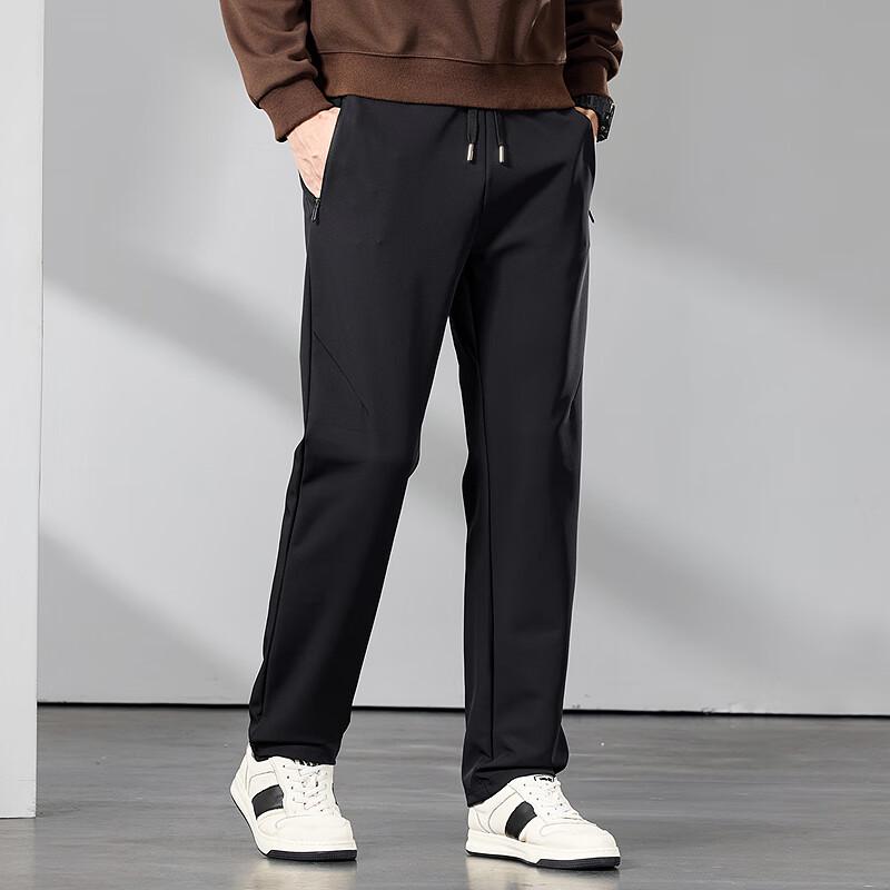 FAPAI Men's Easy Care Straight Leg Casual Pants