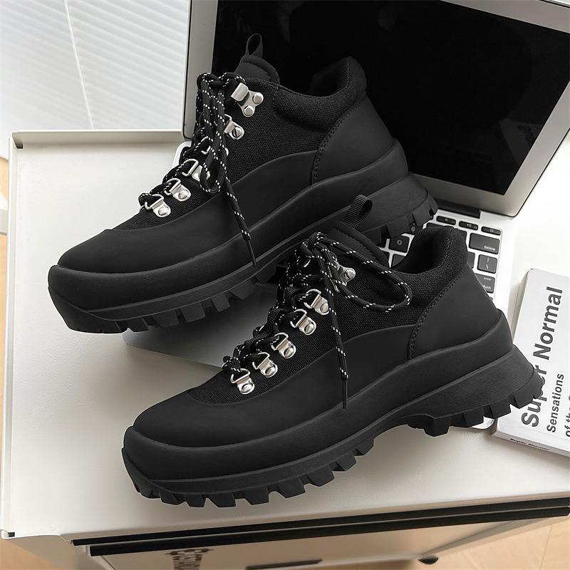 Retro Fashion Summer New Outdoor Leisure Low-top Hiking Shoes Platform Heightening Men's Shoes