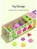 Kids' Educational Fruit & Veggie Vending Cart: Multifunctional Shape & Color Matching Toy with Pull-Along Radishes for Early Learning