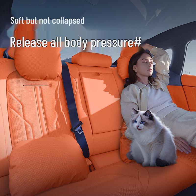 Comprehensive Car Interior Set: Headrest Neck Pillow & Lumbar Support for Hongqi S9T