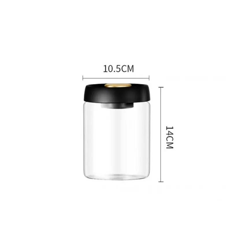 Household coffee bean storage jar Manual Vacuum Moisture Proproof Storage Jar Bottle Kitchen High Borosilicate Glass Tea Jar sea shipping lyp011