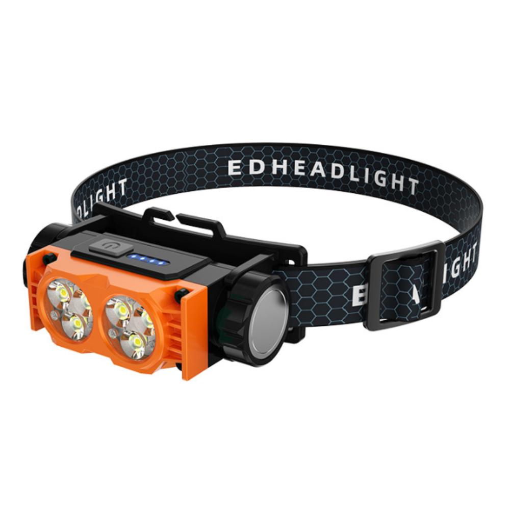 Rechargeable LED Headlamp Super Bright 6 Core 109g Lightweight Hands Free for Outdoor Fishing Camping Mining Long Running Time