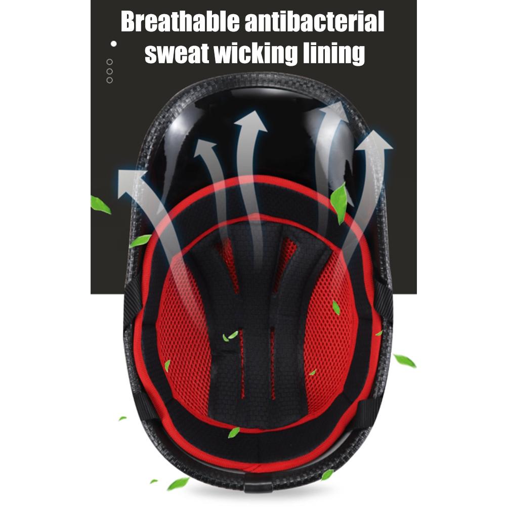 Retro Motorcycle Half Helmet with Adjustable Nylon Chin Strap Scoop Helmet Electric Car Helmet