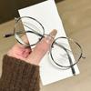 Metal Frame Men And Women Same Style Glasses Frame Fashionable Commuting Anti-blue Light Glasses Myopia Glasses Frame