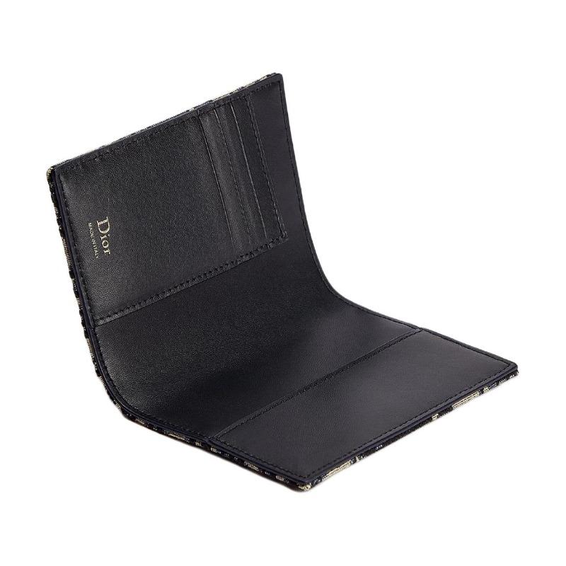 Dior Oblique Bow Decorative Letter Print Cotton And Leather Passport Holder Women Accessories Blue S2505OUQY-M928