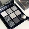 Black Swan Palette di ombretti a 9 colori Smokey Punk Style Grigio chiaro Argento scuro Trucco ombretto perlato e luccicante