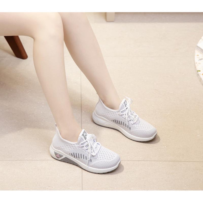 Women's Casual Sports Shoes Comfortable and Breathable Thick-soled Shoes Women's Versatile Lace-up Shoes New Summer Fashion