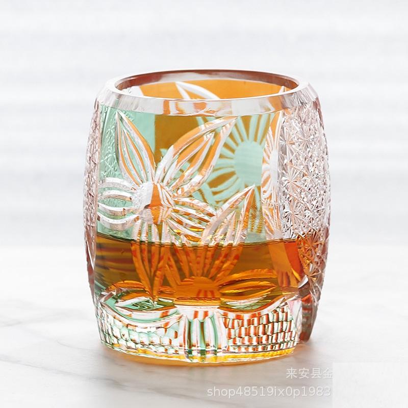 Japanese Handmade Crystal Whisky Glass, Light Luxury Retro Foreign Wine Glass