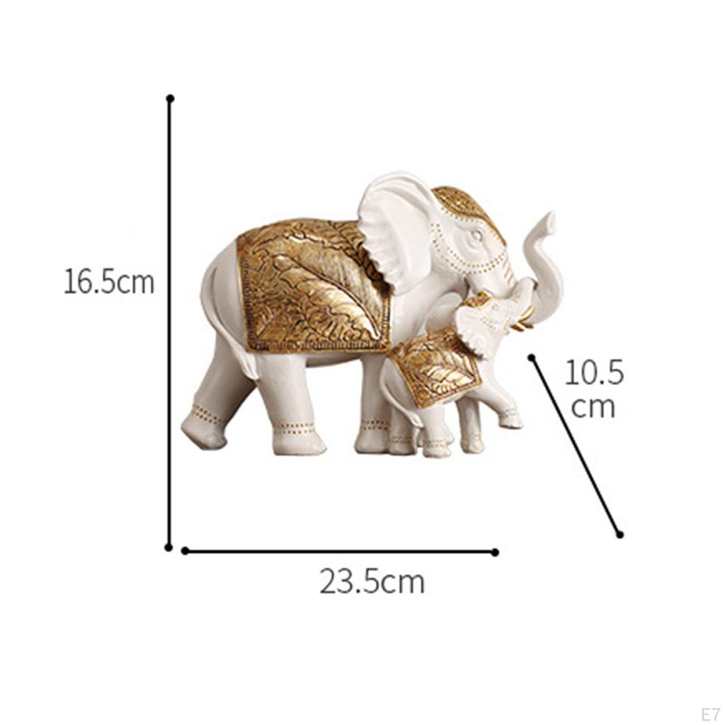 Creative Elephant Statue, Collectible Figurine Artwork Ornament Decorative Animal Sculpture for Desk
