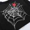 Gothic Halloween Cobweb Print Black T Shirt O Neck Long Sleeve Sexy Cropped Tops Punk Loose Autumn T-shirt