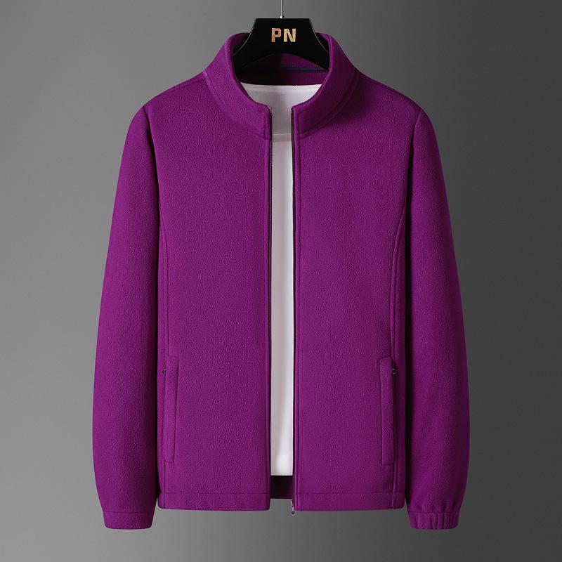 

Unisex Fleece Executive Jacket with Stand-Up Collar, Cotton-Padded, Casual Sporty Outerwear for Middle-Aged Couples. XL