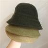 Solid Color Wool Fisherman Hat for Women, Vintage Small Hat, Versatile and Warm Knitted Bucket Hat for Autumn and Winter