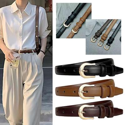 PU Belts For Women Luxury Designer Fashion Black Brown Trousers Waist For Jeans Strap Women's B D4R0