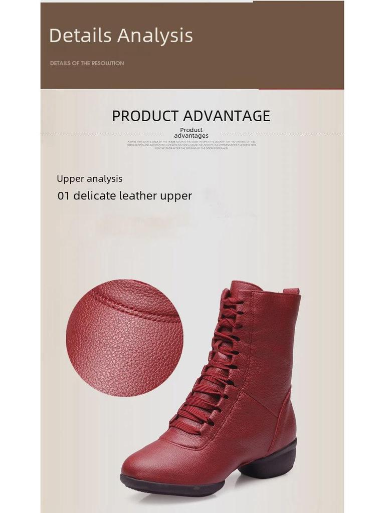 Women's Dance Footwear: Soft Sole Square, Sailor, Long Boots, Latin, Modern Heel Shoes for Four Seasons