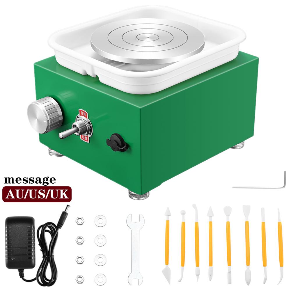 Electric Pottery Wheel Machine with Turntable+Sculpting Kit, DIY Clay Tools Mini Pottery Forming Machine for Arts Crafts Ceramic