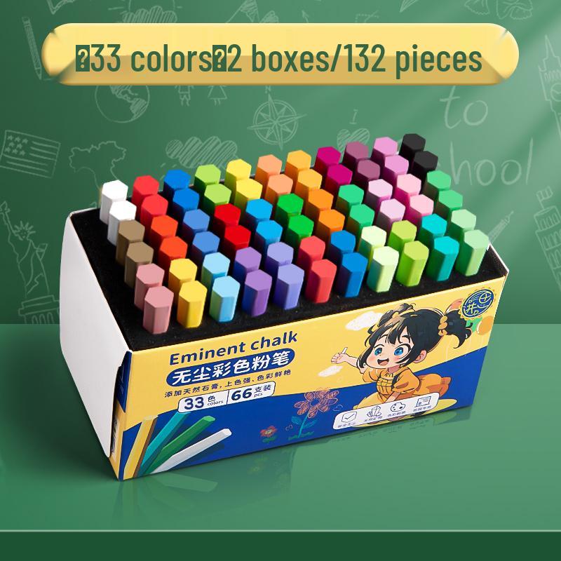 Dust-Free Bright Color Chalk for Kids - Keeps Hands Clean, Ideal for Teachers and Home Use.