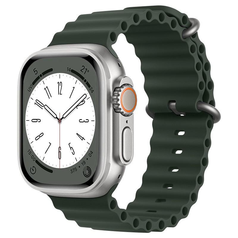 Compatibile con Cinturino in Silicone Apple Watch Serie 10, Cinturino Oceanico con Doppia Fibbia per Serie 9 e Modello Sportivo Ultra 11 Serie 2.