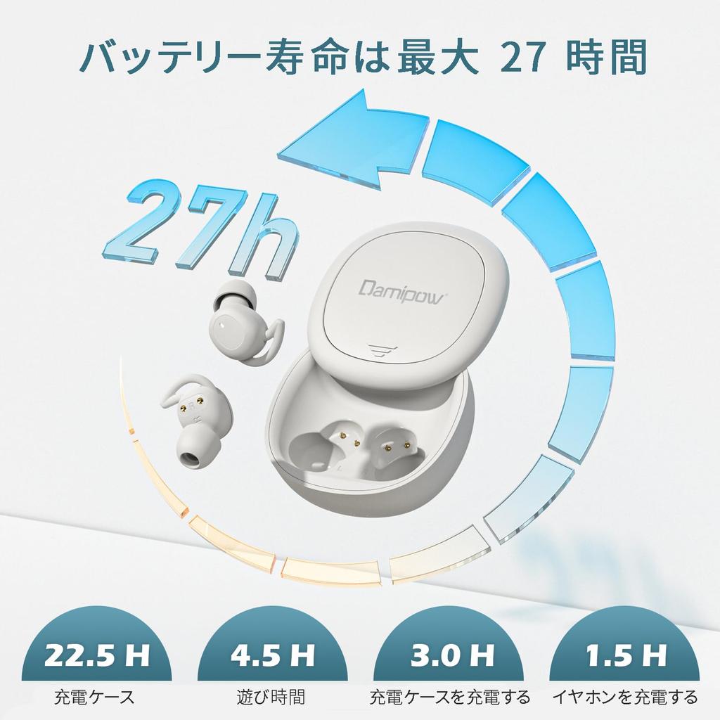 Damipow L39 Sleep Day Night Painless Wireless Bluetooth Earbuds for True Wireless High Sound Separate Left and Right Touch Automatic Compatible with